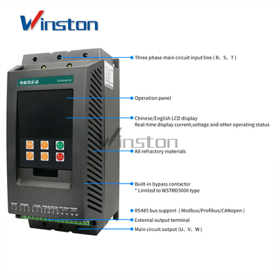 380Vac 75kw 90kw 110kw 200kw 320kw 400kw 500kw 630kw démarreur mou de moteur de 3 phases pour le moteur à induction
